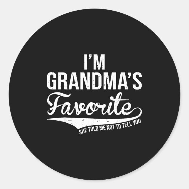 Funny Grandma's Favorite Grandson &amp; Granddaugh Classic Round Sticker (Front)