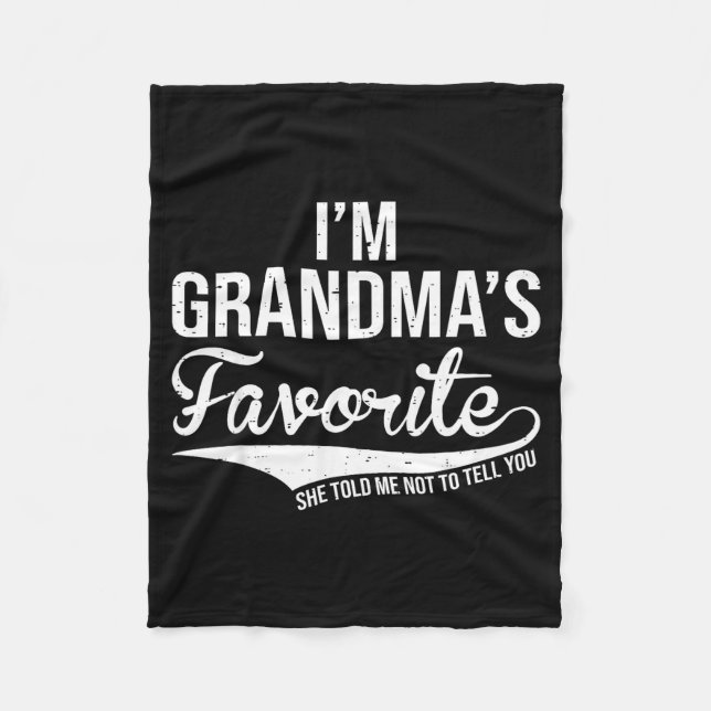 Funny Grandma's Favorite Grandson &amp; Granddaugh Fleece Blanket (Front)