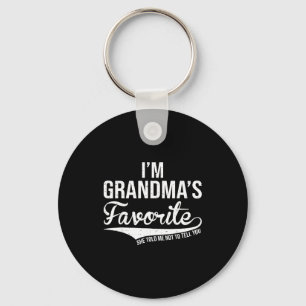 Funny Grandma's Favorite Grandson &amp; Granddaugh Key Ring