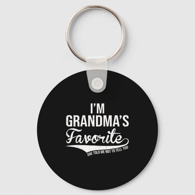 Funny Grandma's Favorite Grandson &amp; Granddaugh Key Ring (Front)