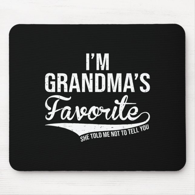 Funny Grandma's Favorite Grandson &amp; Granddaugh Mouse Mat (Front)