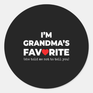 Funny Grandma's Favorite Shirt I'm Grandma's Favor Classic Round Sticker