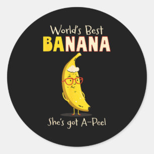 Funny Grandmother World's Nana Banana Pun Classic Round Sticker