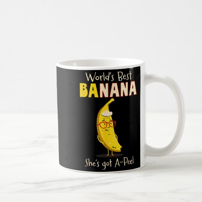 Funny Grandmother World's Nana Banana Pun  Coffee Mug (Right)