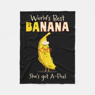 Funny Grandmother World's Nana Banana Pun Fleece Blanket