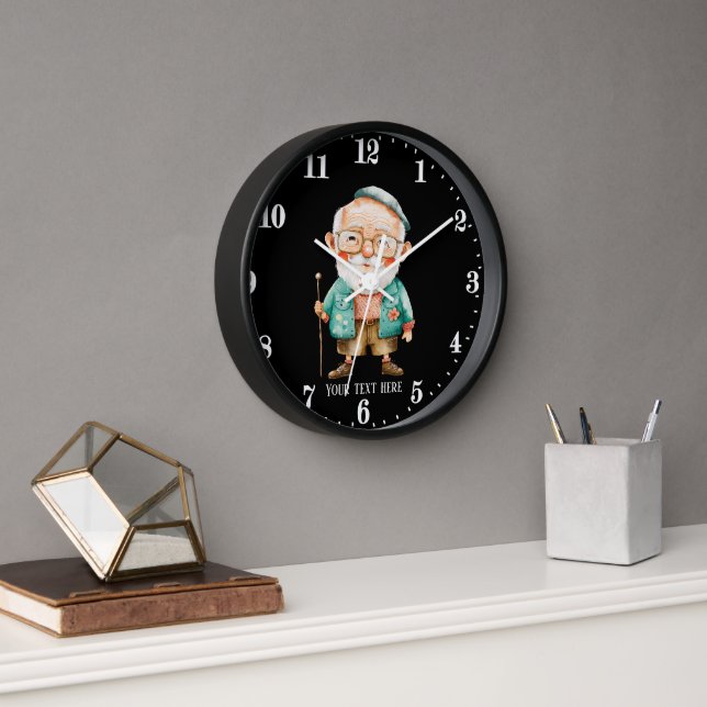 Funny Grandpa add text  Clock (Office)