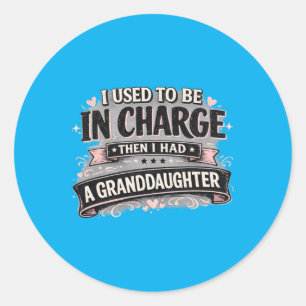 Funny Grandpa And Granddaughter Proud Grandparent Classic Round Sticker