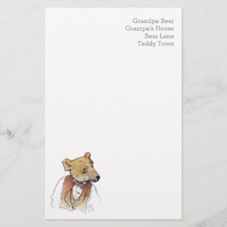 Funny Grandpa Bear Custom Stationery