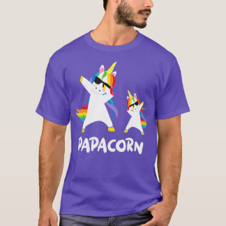 Funny Grandpa Dad Papa Unicorn Papacorn Dab Dabbin T-Shirt