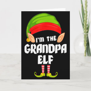 Funny Grandpa Elf Matching Family Group Pj Christm Card