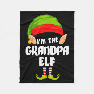 Funny Grandpa Elf Matching Family Group Pj Christm Fleece Blanket