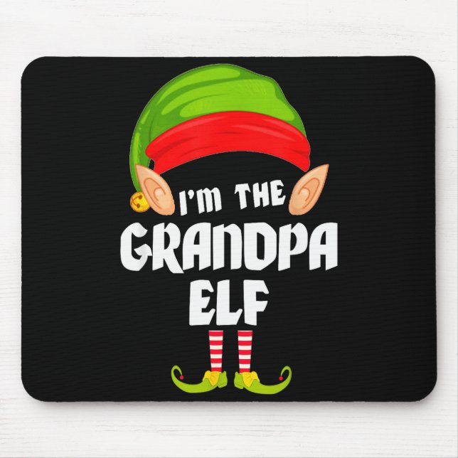 Funny Grandpa Elf Matching Family Group Pj Christm Mouse Mat (Front)