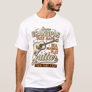 Funny Grandpa Guitar Vintage Engraving Shirt Desig