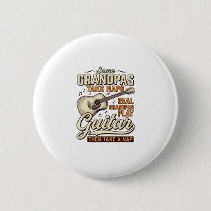 Funny Grandpa Guitar Vintage Engraving Shirt Desig 6 Cm Round Badge