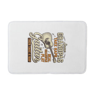 Funny Grandpa Guitar Vintage Engraving Shirt Desig Bath Mat
