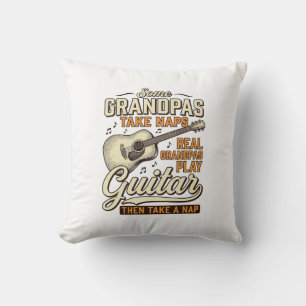 Funny Grandpa Guitar Vintage Engraving Shirt Desig Cushion