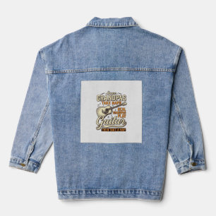 Funny Grandpa Guitar Vintage Engraving Shirt Desig Denim Jacket