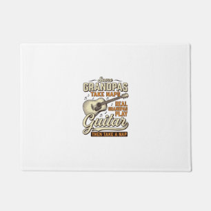 Funny Grandpa Guitar Vintage Engraving Shirt Desig Doormat