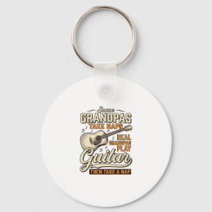 Funny Grandpa Guitar Vintage Engraving Shirt Desig Key Ring