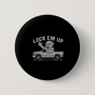 Funny Grandpa Lock Em Up Meme Truck Vintage Design 6 Cm Round Badge