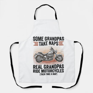 Funny Grandpa Motorcycle Vintage Engraving T-Shirt Apron