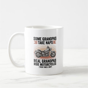 Funny Grandpa Motorcycle Vintage Engraving T-Shirt Coffee Mug