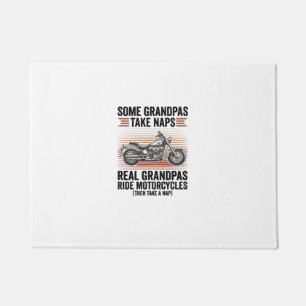 Funny Grandpa Motorcycle Vintage Engraving T-Shirt Doormat