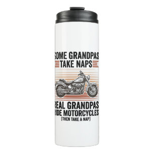 Funny Grandpa Motorcycle Vintage Engraving T-Shirt Thermal Tumbler