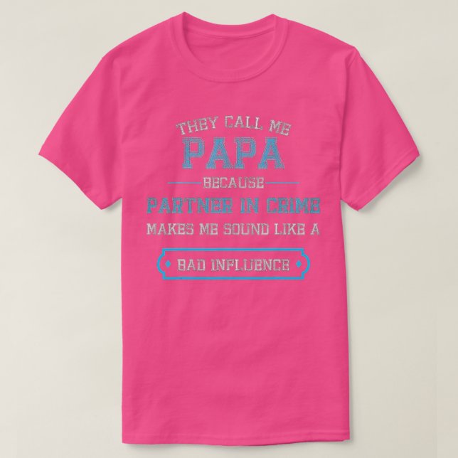 Funny Grandpa Papa Partner In Crime (1)  T-Shirt (Design Front)