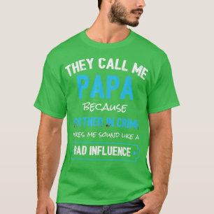 Funny Grandpa s Papa Partner In Crime T-Shirt