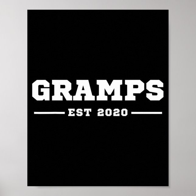 Funny Grandpa Soon To Be Gramps Est 2020 New Grand Poster (Front)