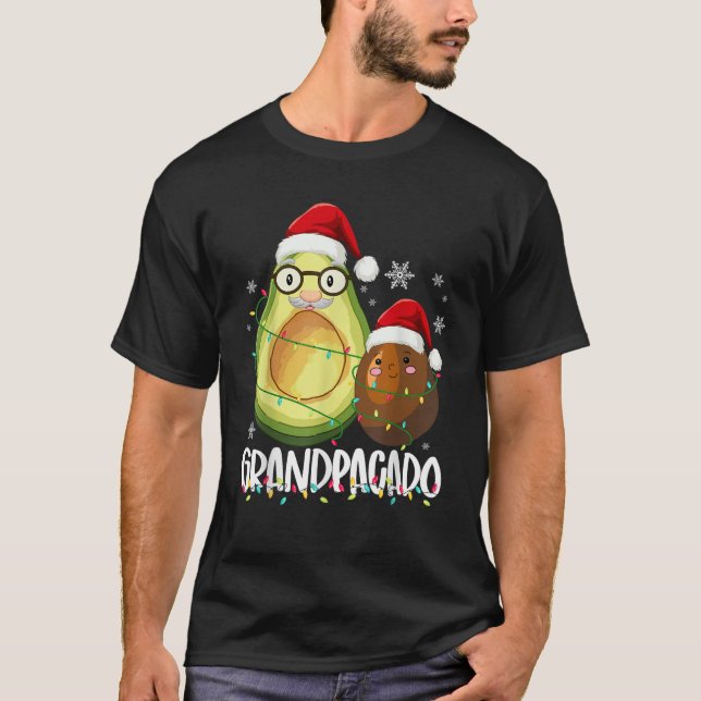 Funny Grandpacado Christmas Avocado Grandpa Ugly S T-Shirt (Front)