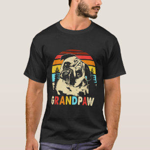 Funny Grandpaw Retro Vintage Pug Dog Lovers Grandp T-Shirt