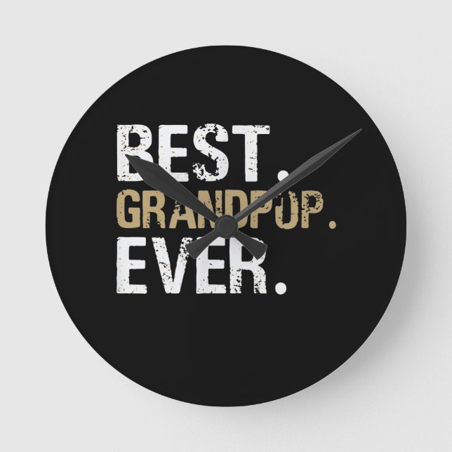 Funny Grandson | Best Grandpop Ever Round Clock (Front)