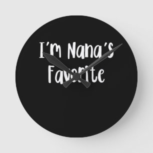 Funny Grandson I'm Nana's Favourite Round Clock