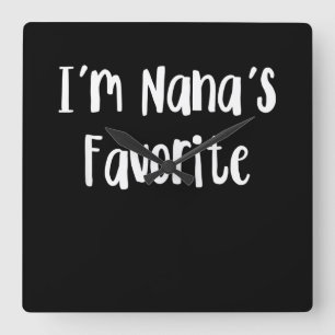 Funny Grandson I'm Nana's Favourite Square Wall Clock