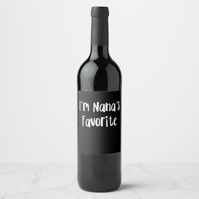 Funny Grandson | I'm Nana's Favourite Wine Label (Front)