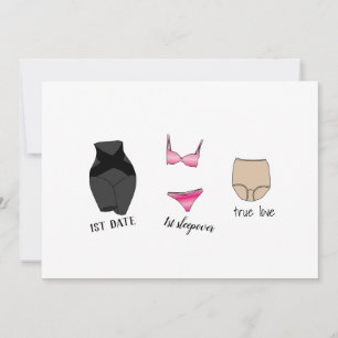 Funny Granny Panties Valentines Day Flat Card