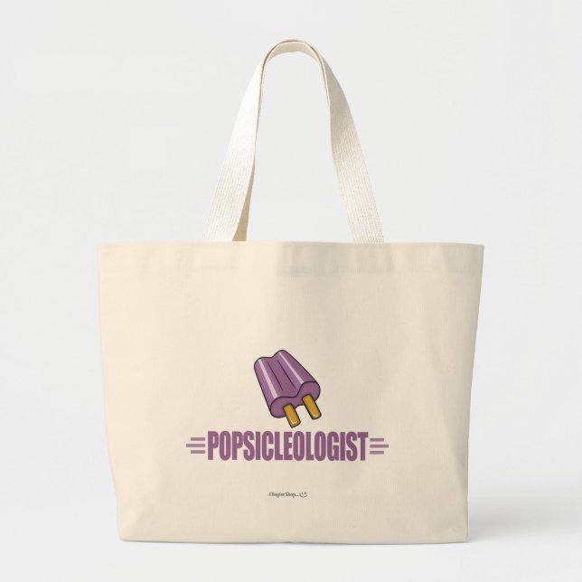 Funny Grape Popsicle Lover Large Tote Bag (Front)