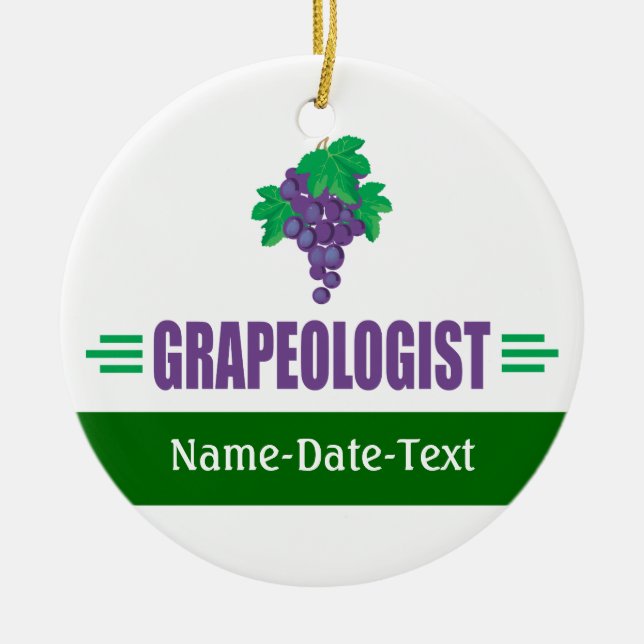Funny Grapes Ceramic Tree Decoration (Front)