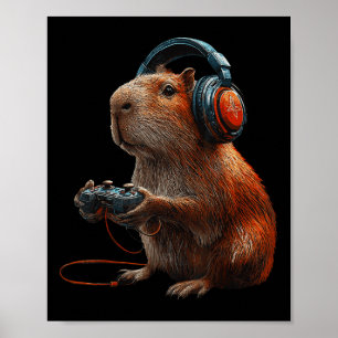 Funny Graphic Capyra Video Games For Gamer 1  Poster