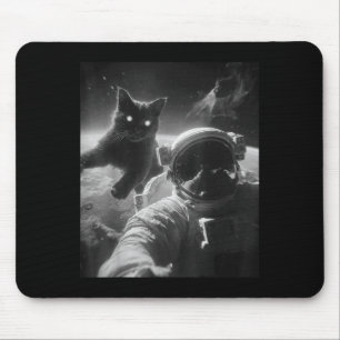 Funny Graphic Cat Astronaut Selfie Funny  Mouse Mat