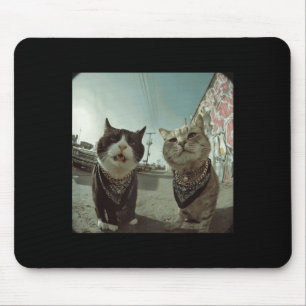 Funny Graphic Cat Gangster Funny _2 Mouse Mat