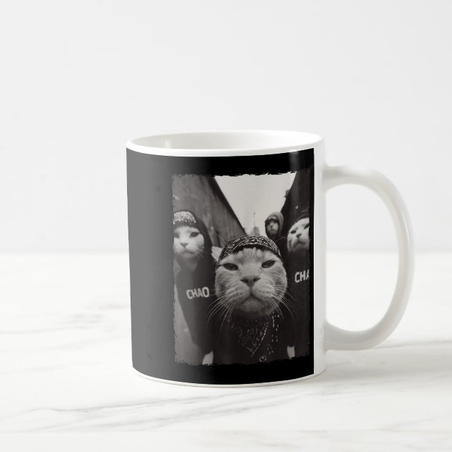 Funny Graphic Cat Gangster Funny  Coffee Mug (Right)