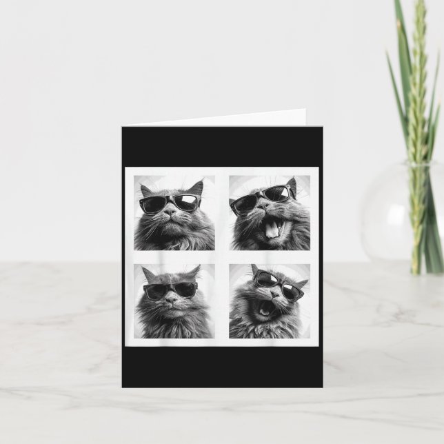 Funny Graphic Cat Photobooth Selfie Funny _1  Card (Front)