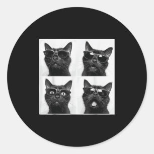Funny Graphic Cat Photobooth Selfie Funny _2 Classic Round Sticker