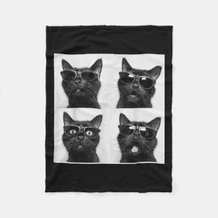 Funny Graphic Cat Photobooth Selfie Funny _5 Fleece Blanket