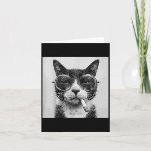 Funny Graphic Cat Smoking Adult Funny _1  Card