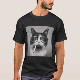 Funny Graphic Cat Smoking Adult Funny  T-Shirt