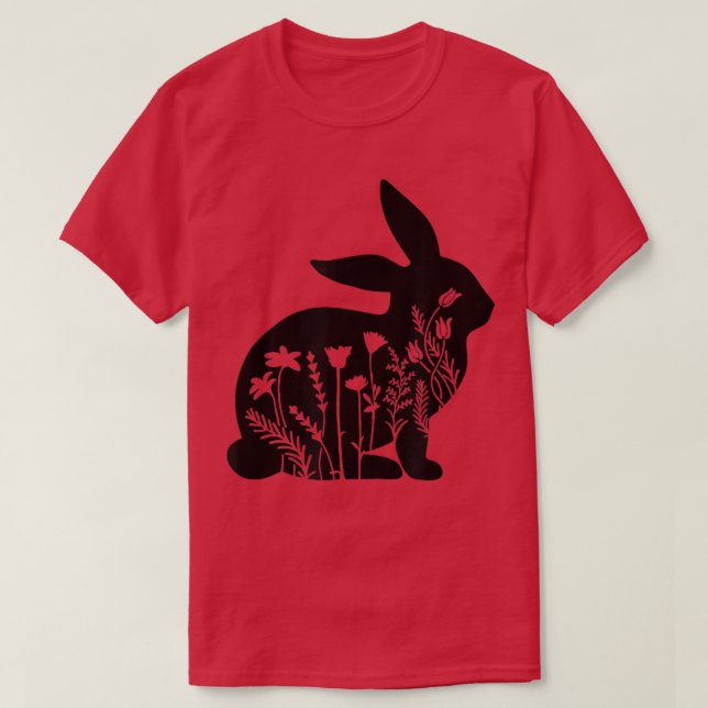 Funny Graphic Floral Rabbit men women gift  T-Shirt (Design Front)